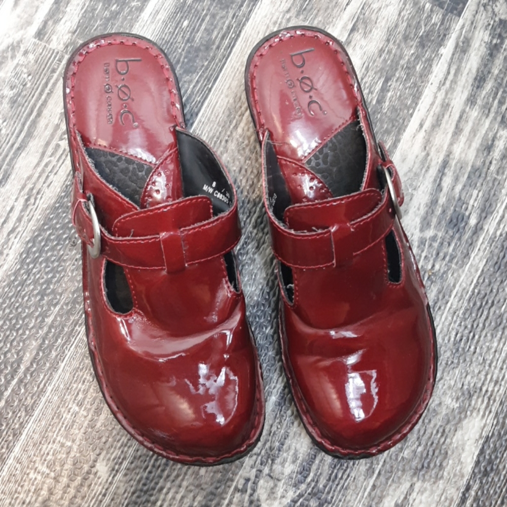 BOC shiny red clog